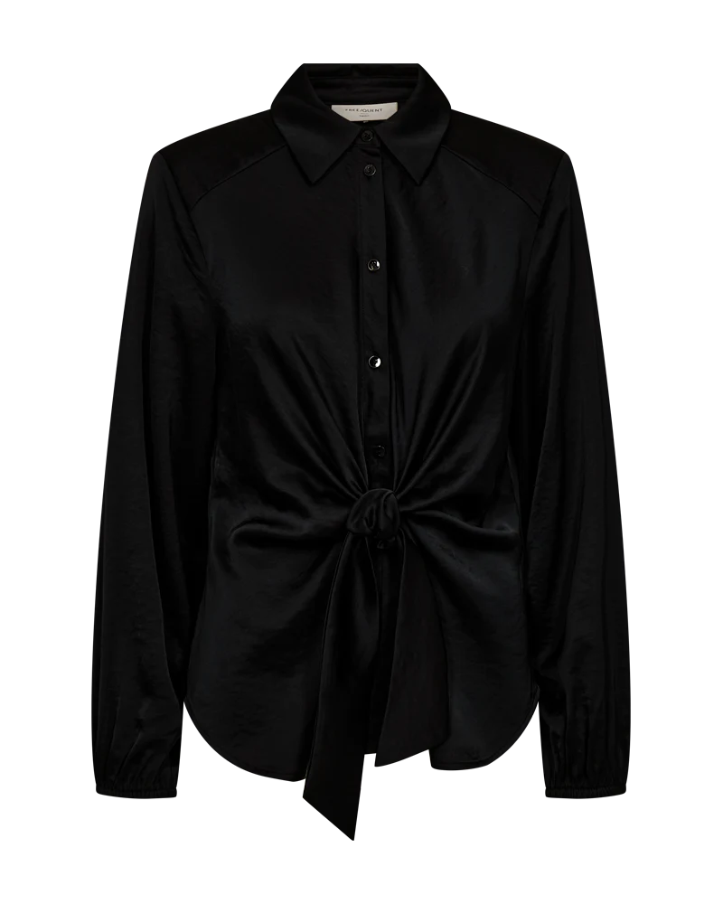 FQDOVE – BLUSE MIT GEKNOTETEM DETAIL - SCHWARZ