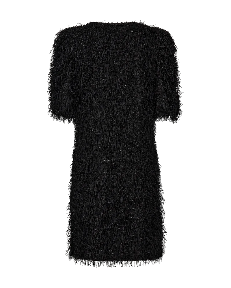 FQMARLIN – KLEID MIT FRANSEN - SCHWARZ