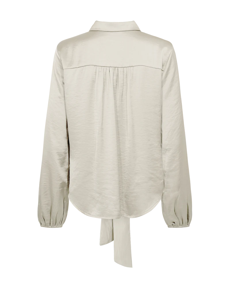 FQDOVE – BLUSE MIT KNOTENDETAIL - BEIGE