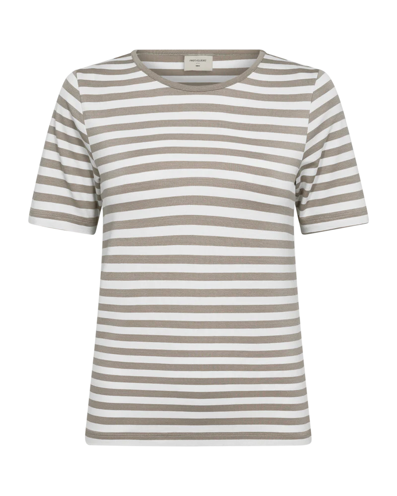 FQLIANA - T-SHIRT - WEISS UND  BEIGE