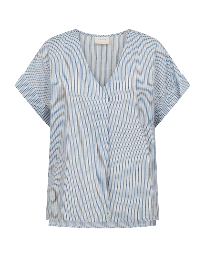 FQOLIVA - BLUSE - BLAU UND WEISS