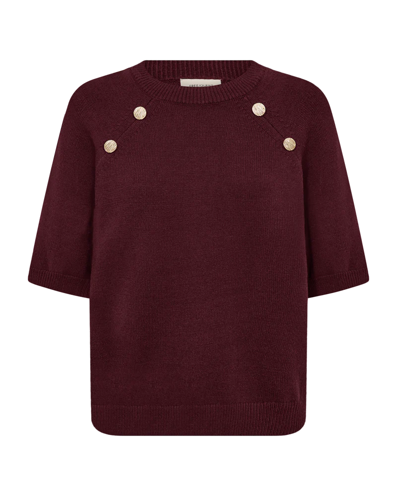 FQALPI – PULLOVER MIT DEKOKNÖPFEN - BORDEAUX