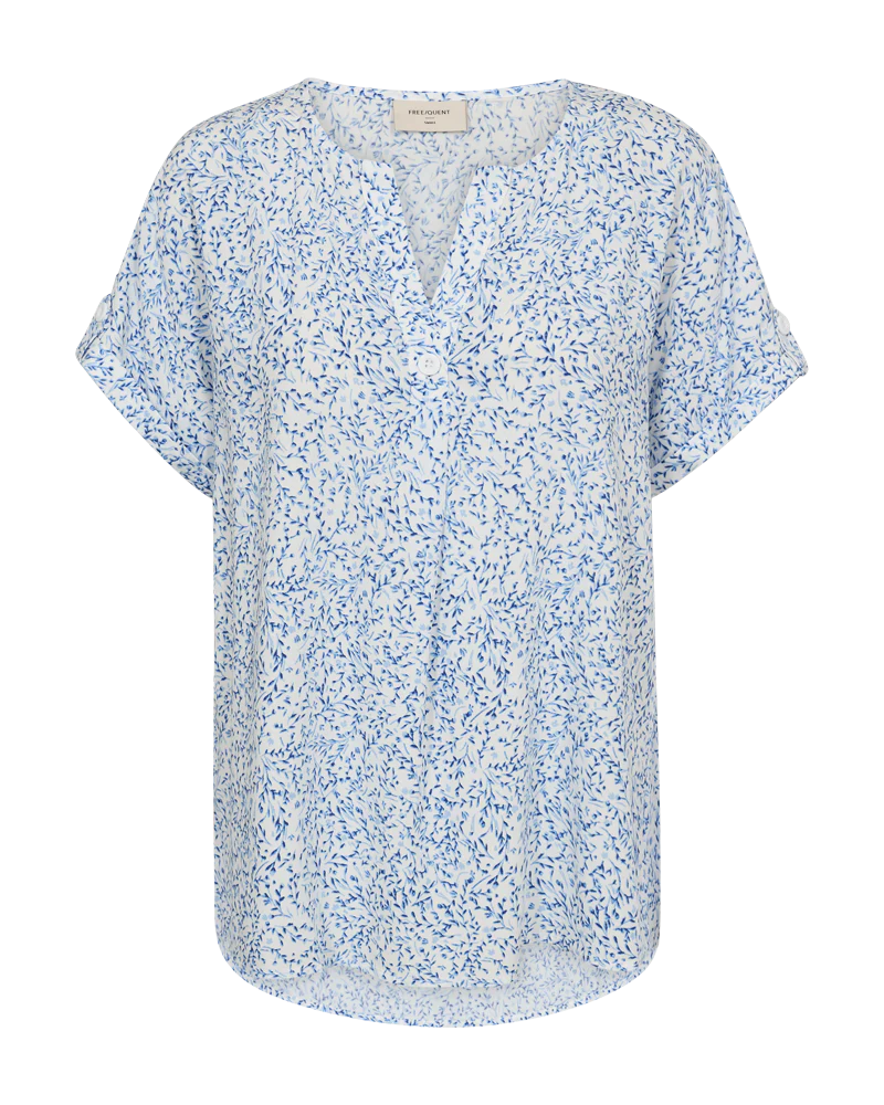FQADNEY - FLORALES HEMD - WEISS UND BLAU