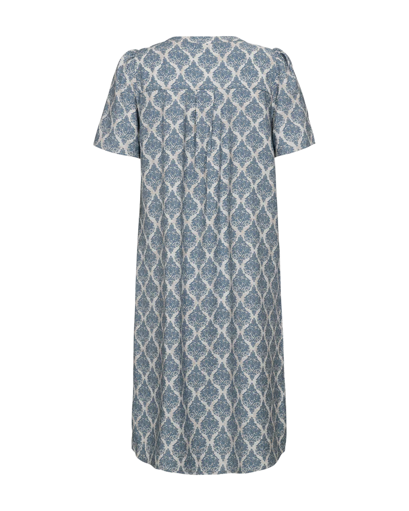 FQABY - DRESS MIT PRINT - WEISS UND BLAU