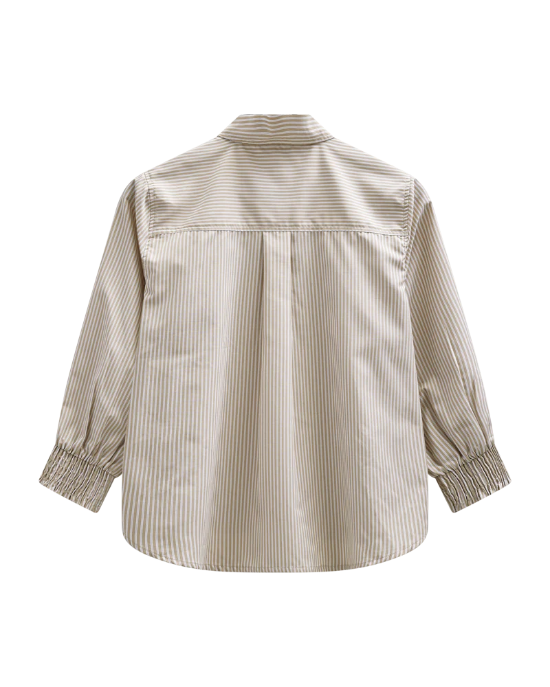 FQEVALINA – HEMD MIT STICKEREI - WEISS UND BRAUN