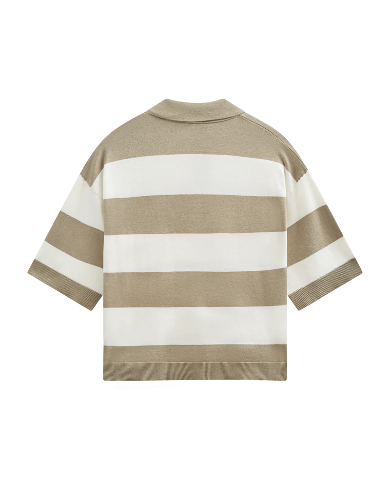 FQCONNY – GESTREIFTER PULLOVER - WEISS UND BRAUN