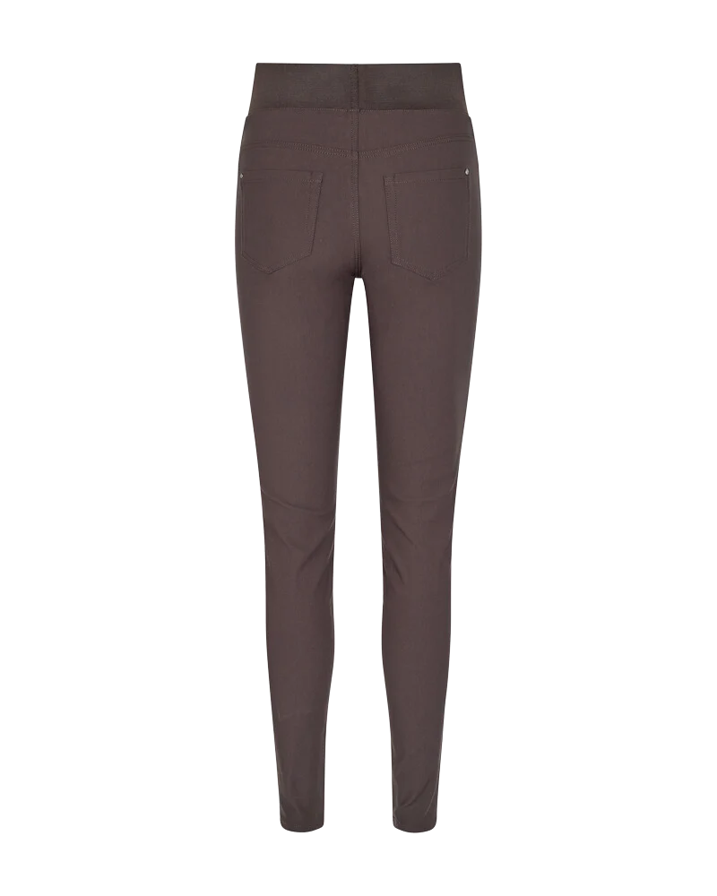 FQSHANTAL - POWER HOSE MIT ELASTICHEM BUND - BRAUN