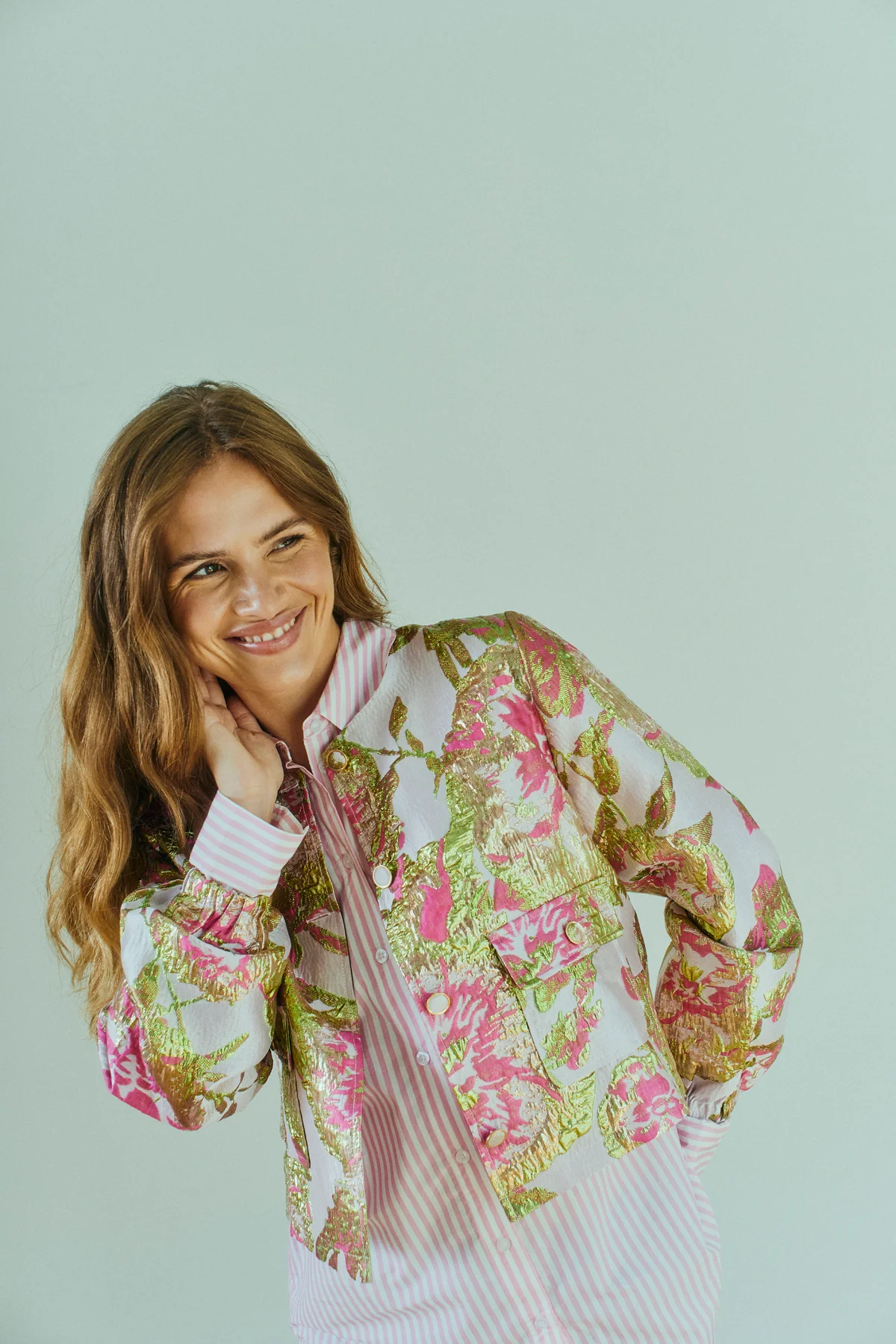 FQFAY - FLORALE JACKEN - ROSA UND GOLD
