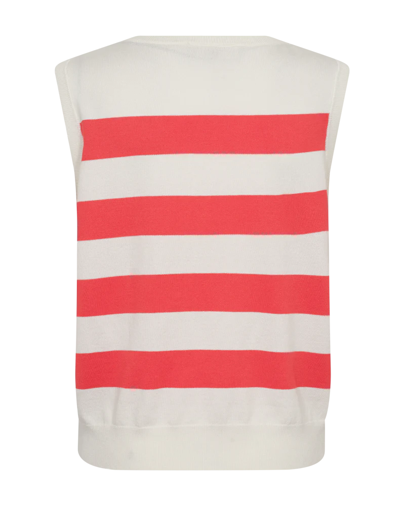 FQPIXIE - GESTREIFTES TOP - WEISS UND ROT
