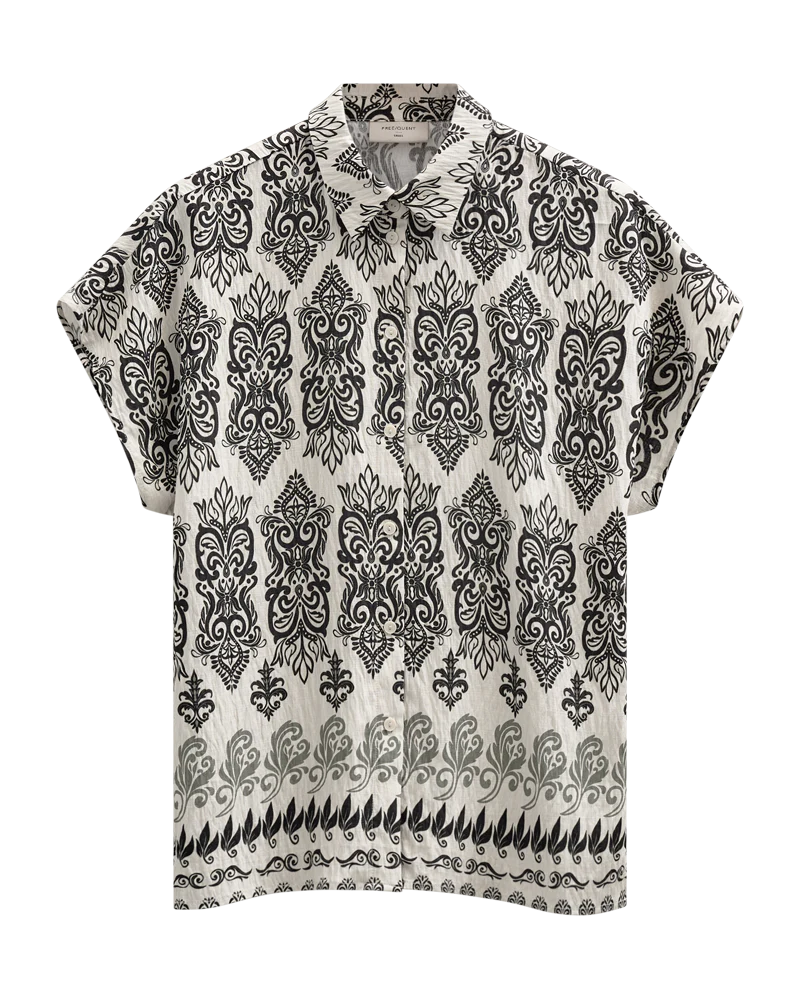 FQJONY - HEMD - BEIGE UND SCHWARZ