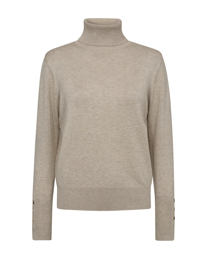 FQKATIE - ROLLKRAGEN PULLOVER - BEIGE