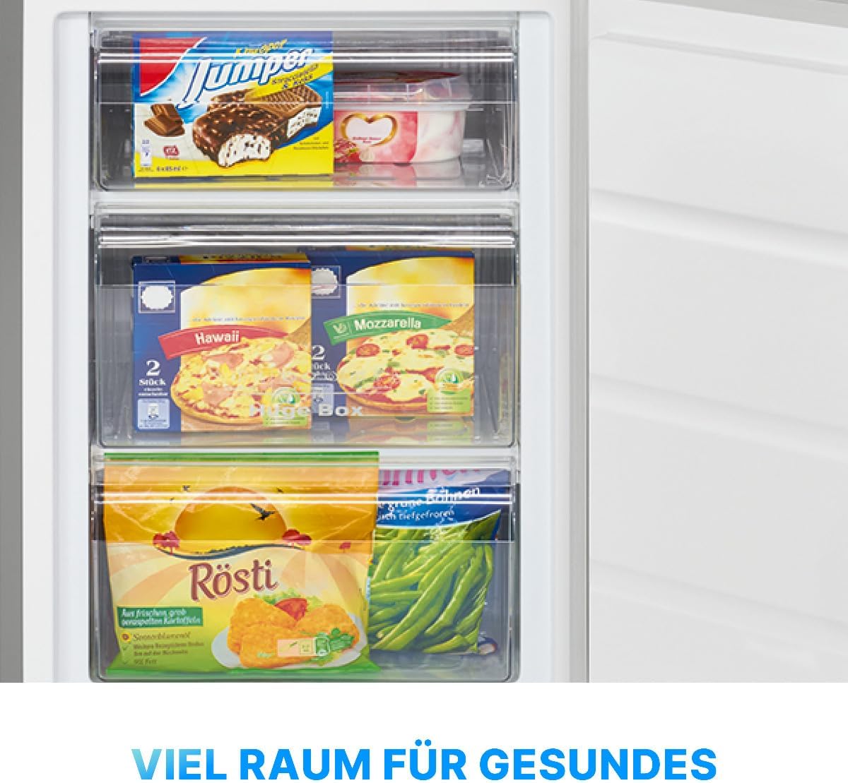 Bomann® Gefrierschrank 87L | Gefrierschrank klein mit Temperaturbereich ≤ -18°C | 3 Schubladen | Tiefkühlschrank mit wechselbarem Türanschlag | Freezer Tiefkühlschrank klein GS 7253 weiß