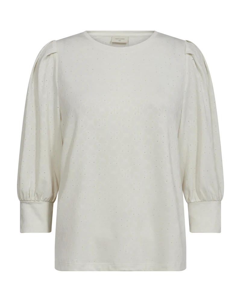 FQBLOND - BLUSE MIT BALLONÄRMELN - WEISS
