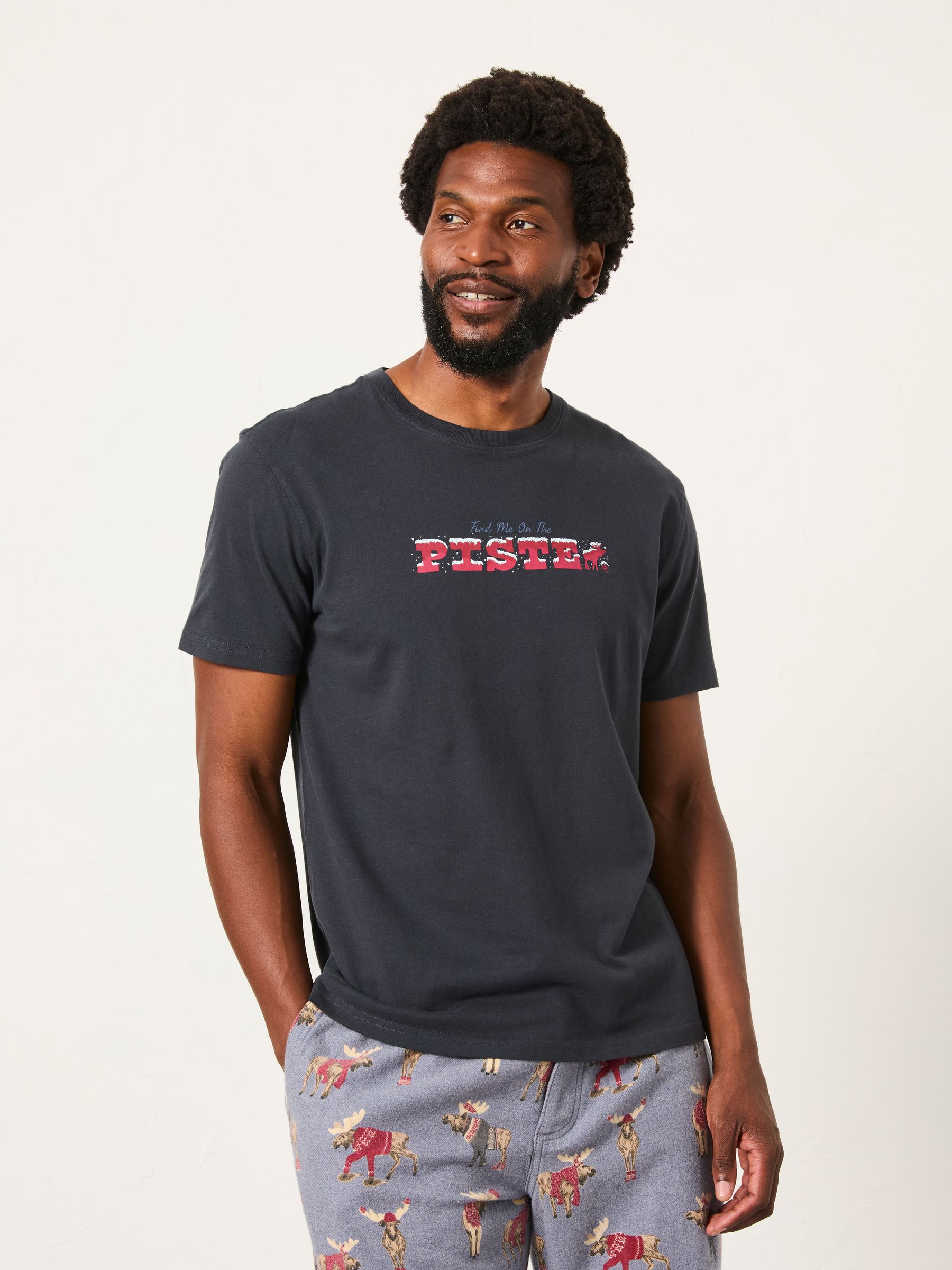 Navy Shelter Piste Graphic T-Shirt