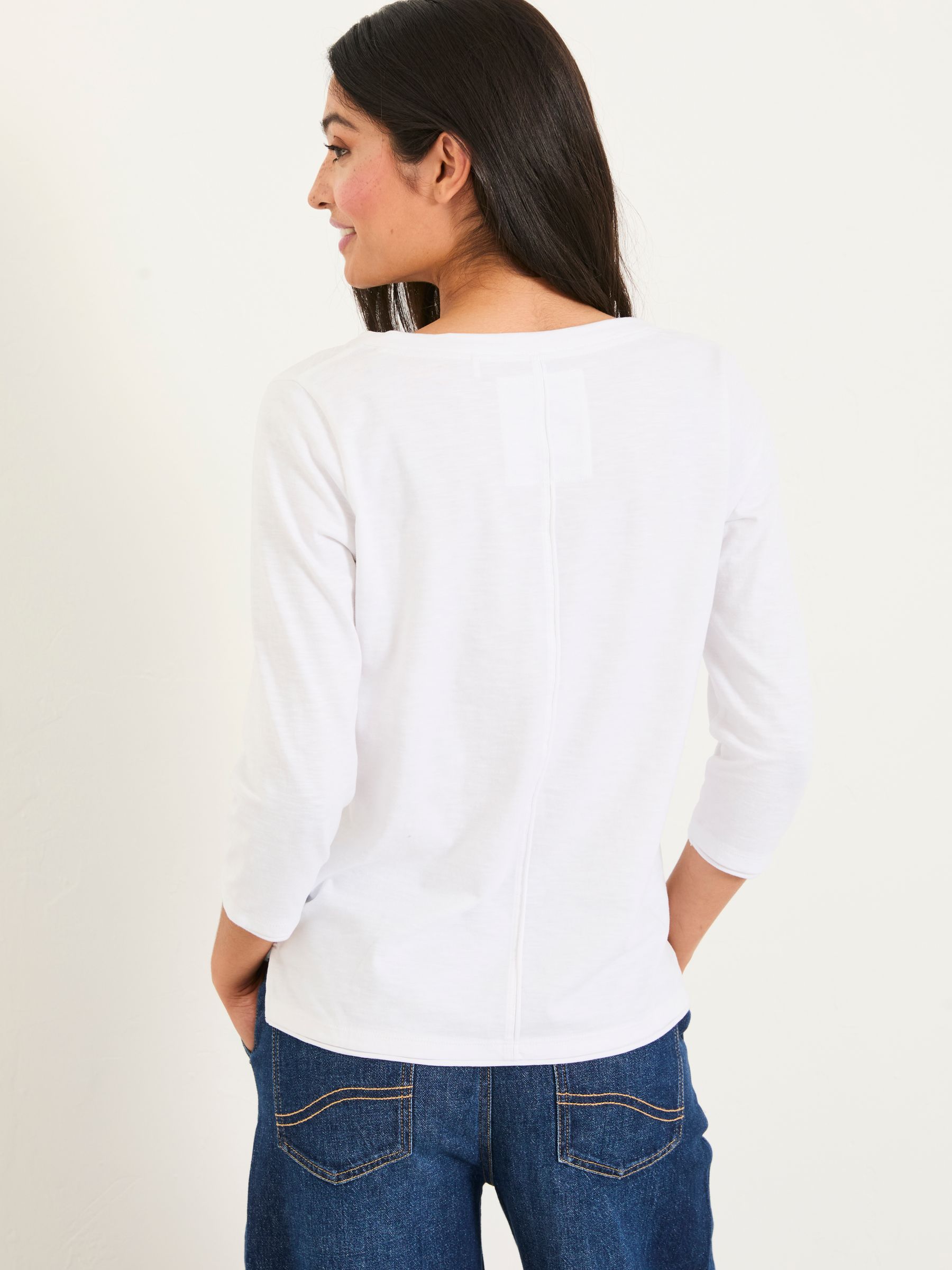 Aster White 3/4 Sleeve T Shirt
