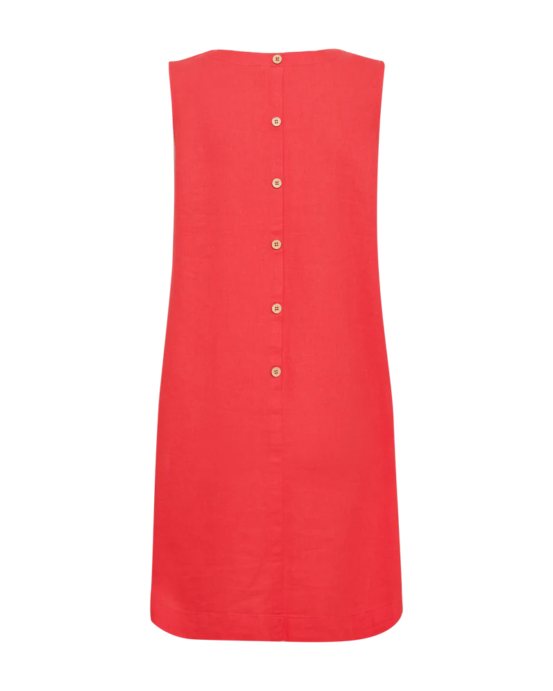 FQLAVA - LEINEN KLEID - ROT