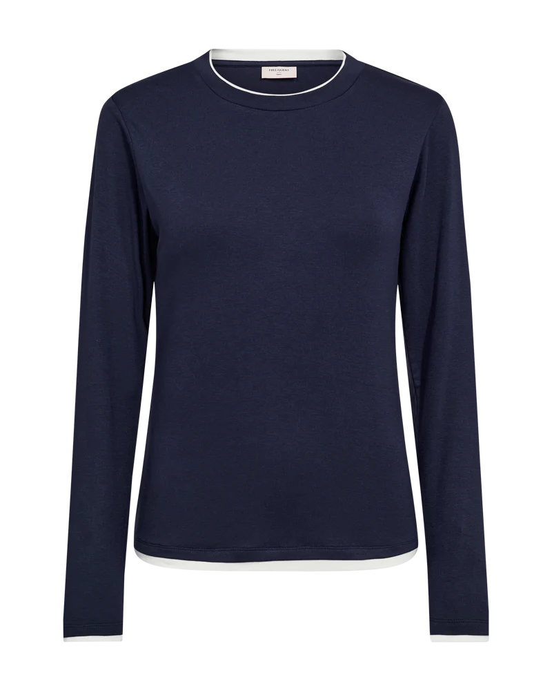 FQALVIN - LANGÄRMLIGES T-SHIRT - BLAU UND WEISS