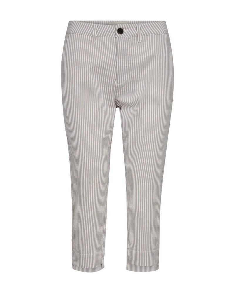 FQREX - GESTREIFTE CAPRIHOSE - BRAUN UND WEISS