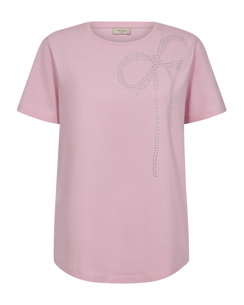 FQFENJAL - T-SHIRT MIT STRASSSTEINEN - ROSE