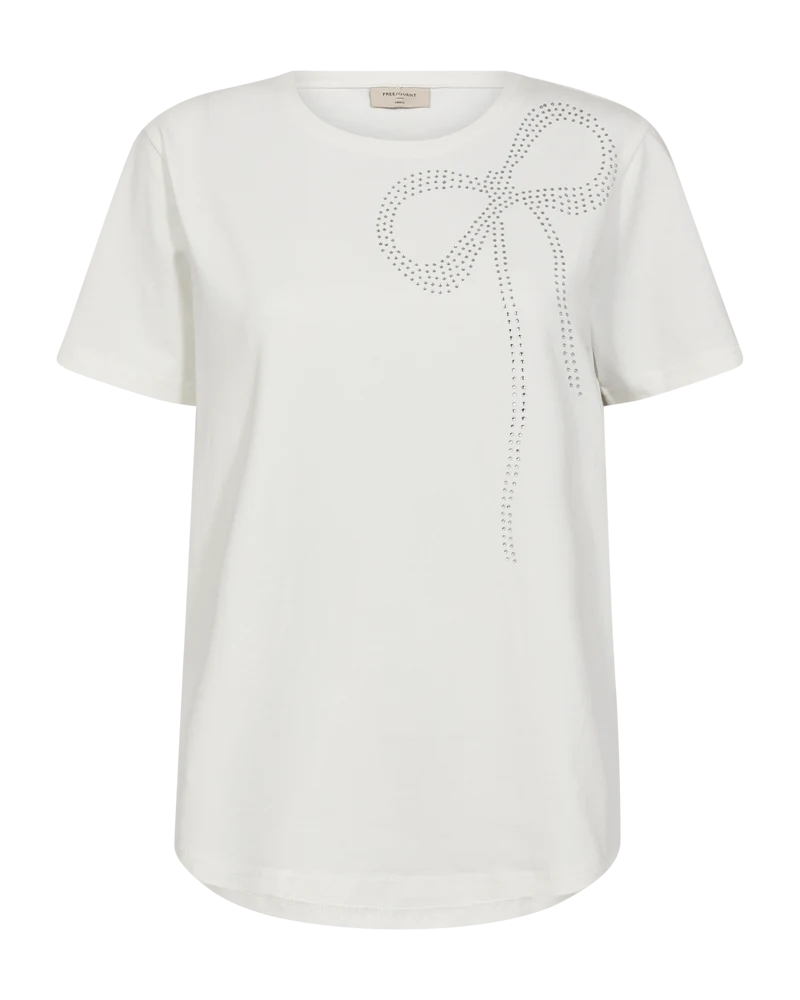 FQFENJAL - T-SHIRT MIT STRASSSTEINE - WEISS