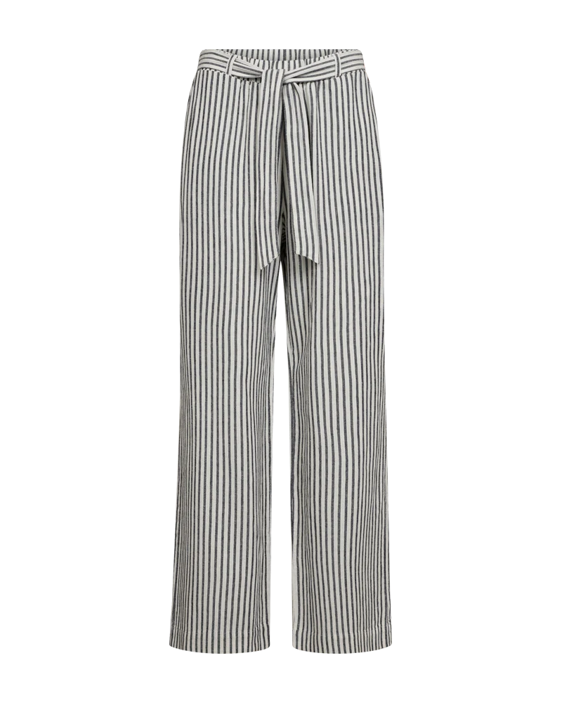 FQLAVISCO - GESTREIFTE LEINEN HOSE - WEISS UND BLAU