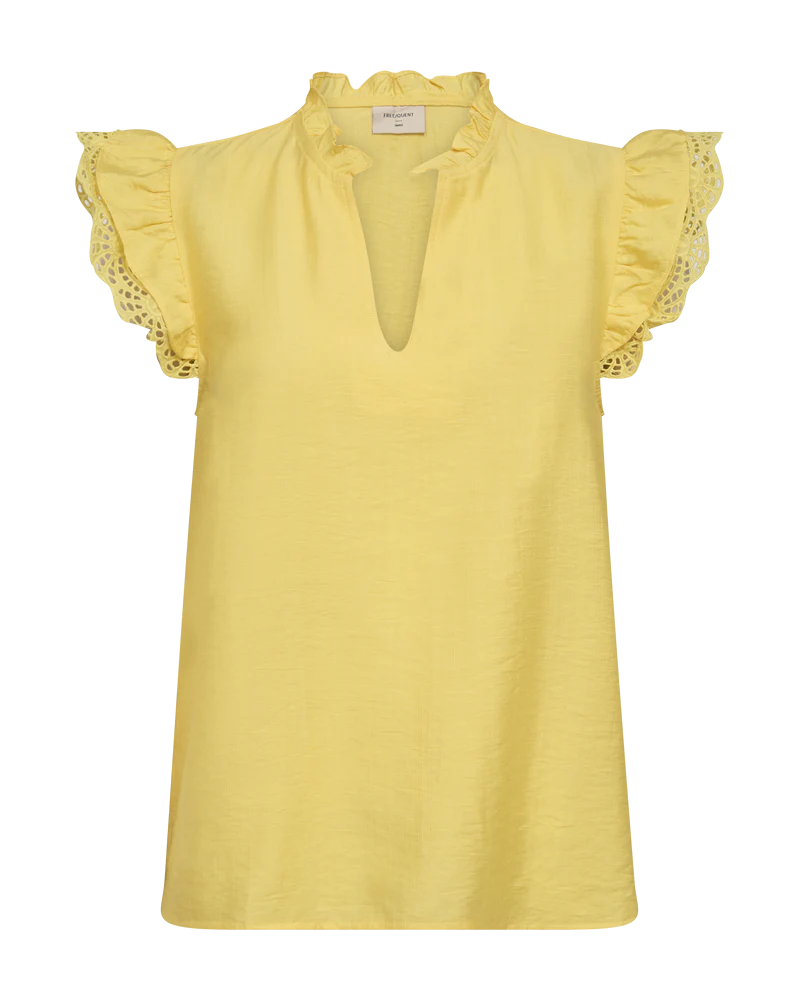 FQLISA – BLUSE MIT SPITZE - GELB
