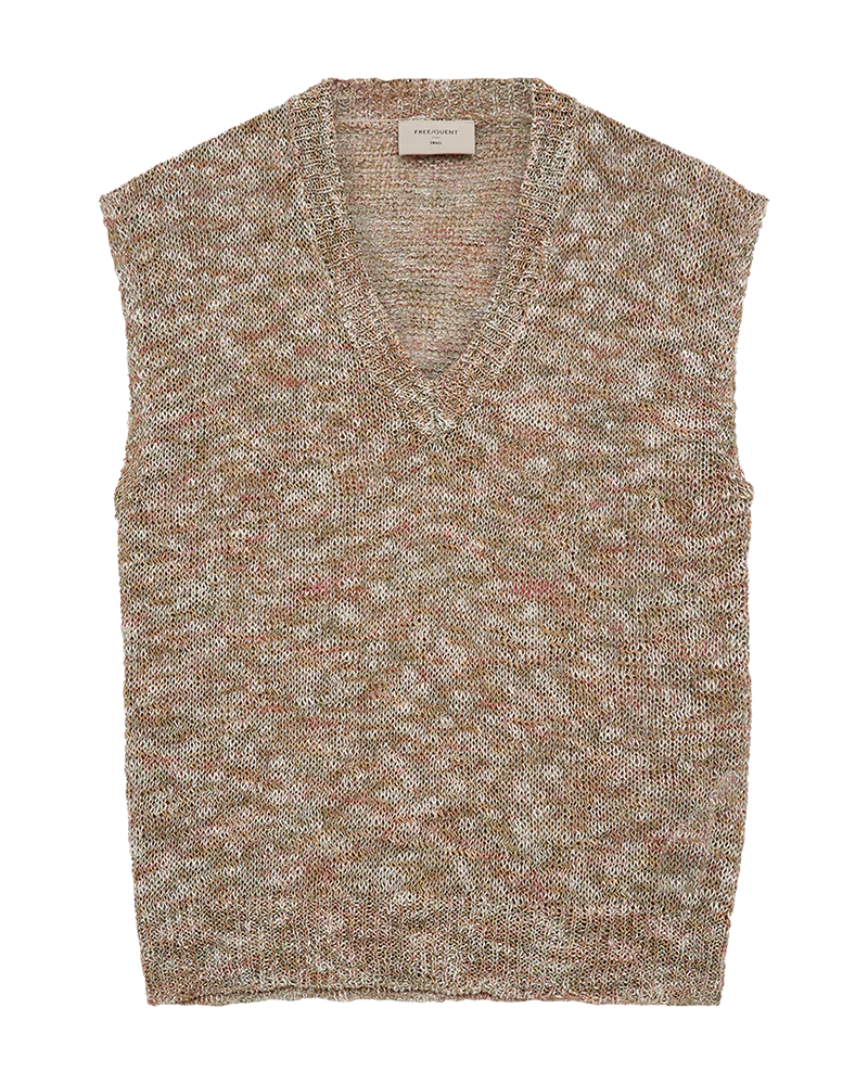 FQBALTER - GESTRICKTE WESTE - BEIGE UND GRUN