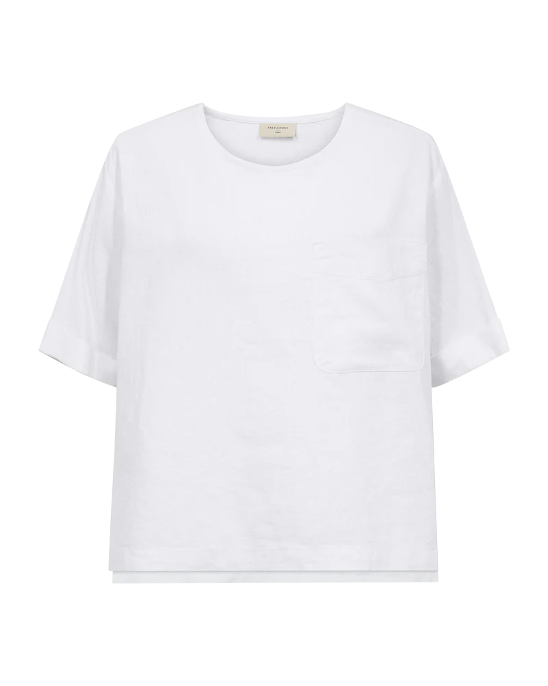 FQLAVA - LEINEN BLUSE - WEISS