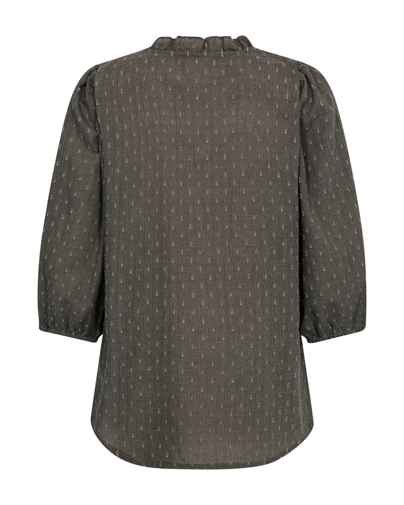 FQDINA – BLUSE MIT JACQUARDMUSTER - BRAUN