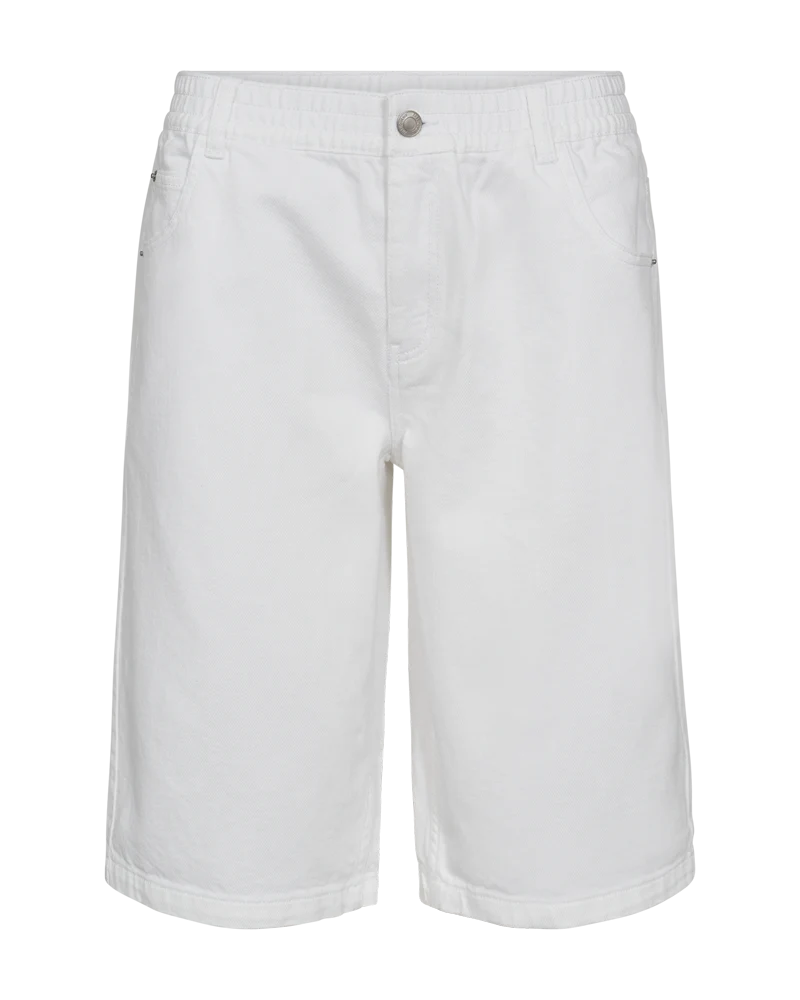 FQCILLA - KNIELANGE DENIMSHORTS - WEISS