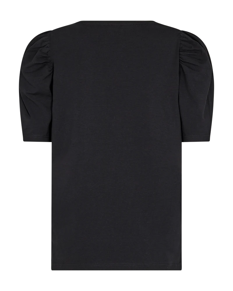 FQFENJA - T-SHIRT MIT PUFFÄRMEL - SCHWARZ