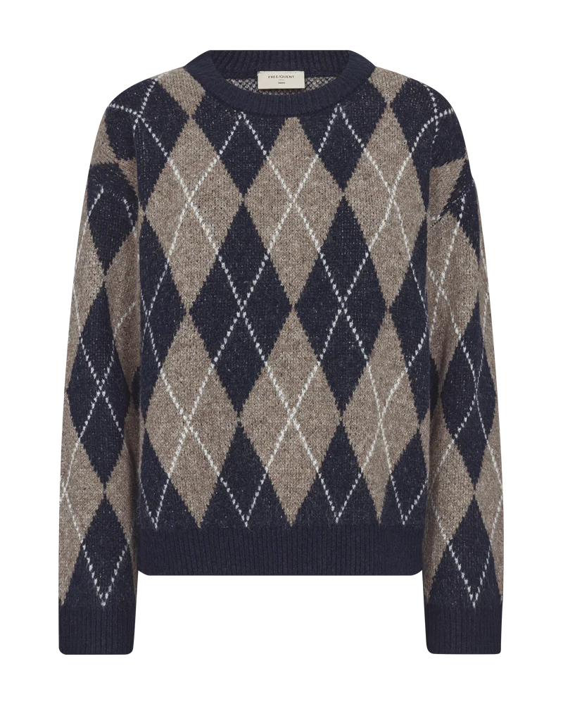 FQARGYLE - PULLOVER - BLAU UND BRAUN