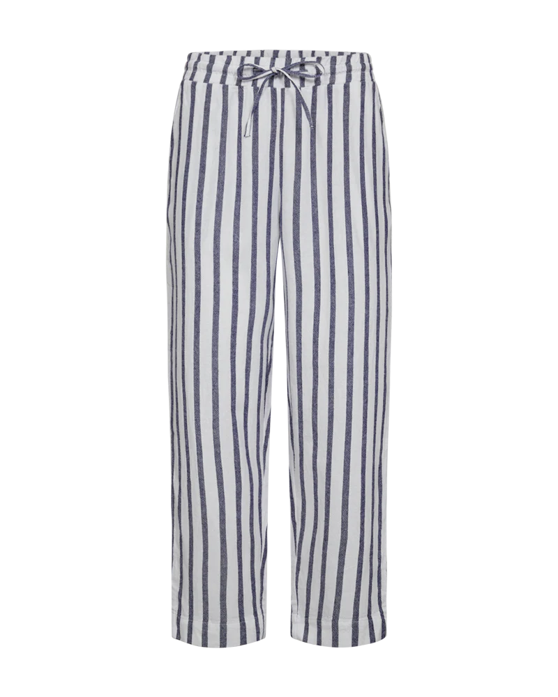 FQLAVISCO - GESTREIFTE KNÖCHELLANGE HOSE - WEISS UND BLAU