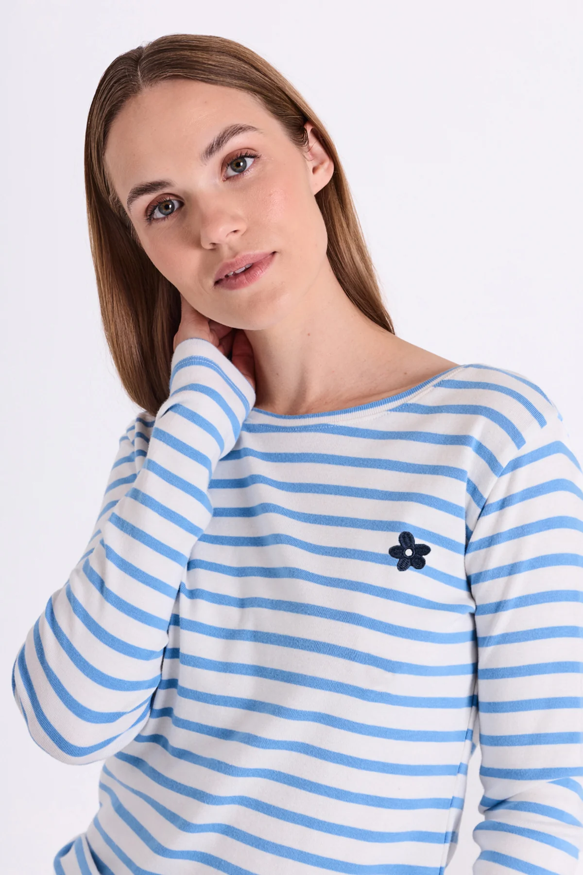 FQFAMILA - LANGARM-T-SHIRT - WEISS UND BLAU
