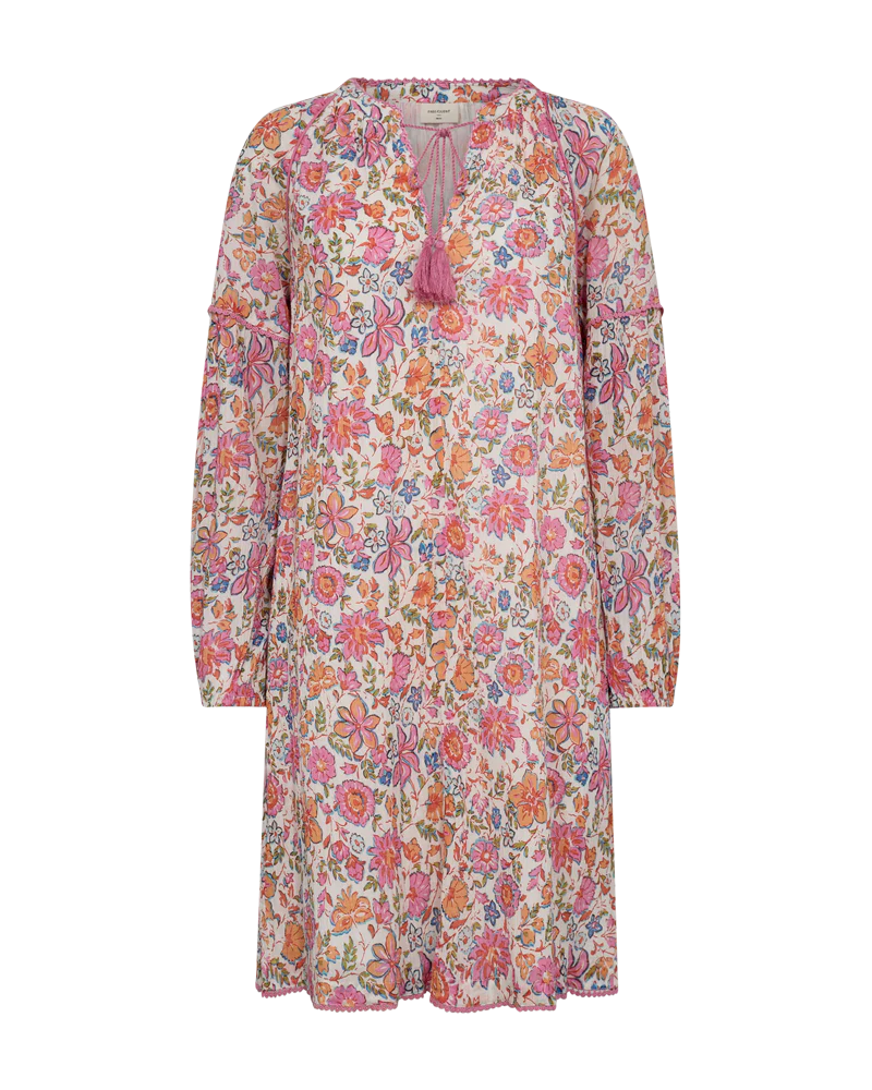 FQCARIN - FLORALES KLEID - WEISS UND ROSA