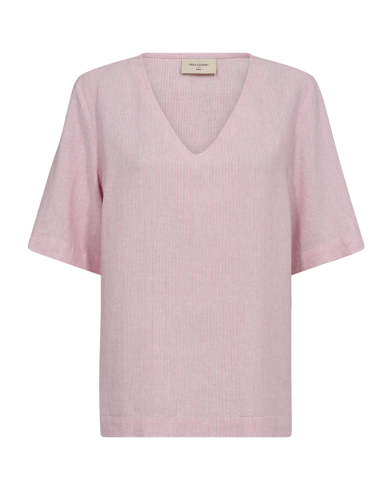 FQLAVA – GESTREIFTE LEINENHOSE - WEISS UND ROSA