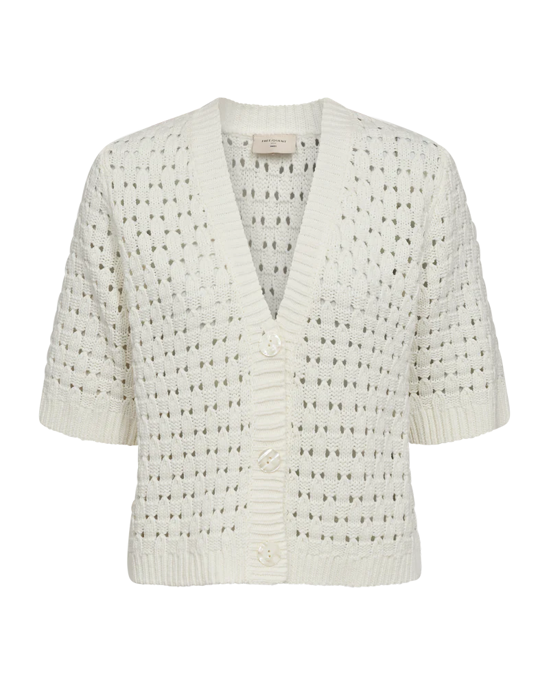 FQFLOTTA - GESTRICKTER CARDIGAN - WEISS