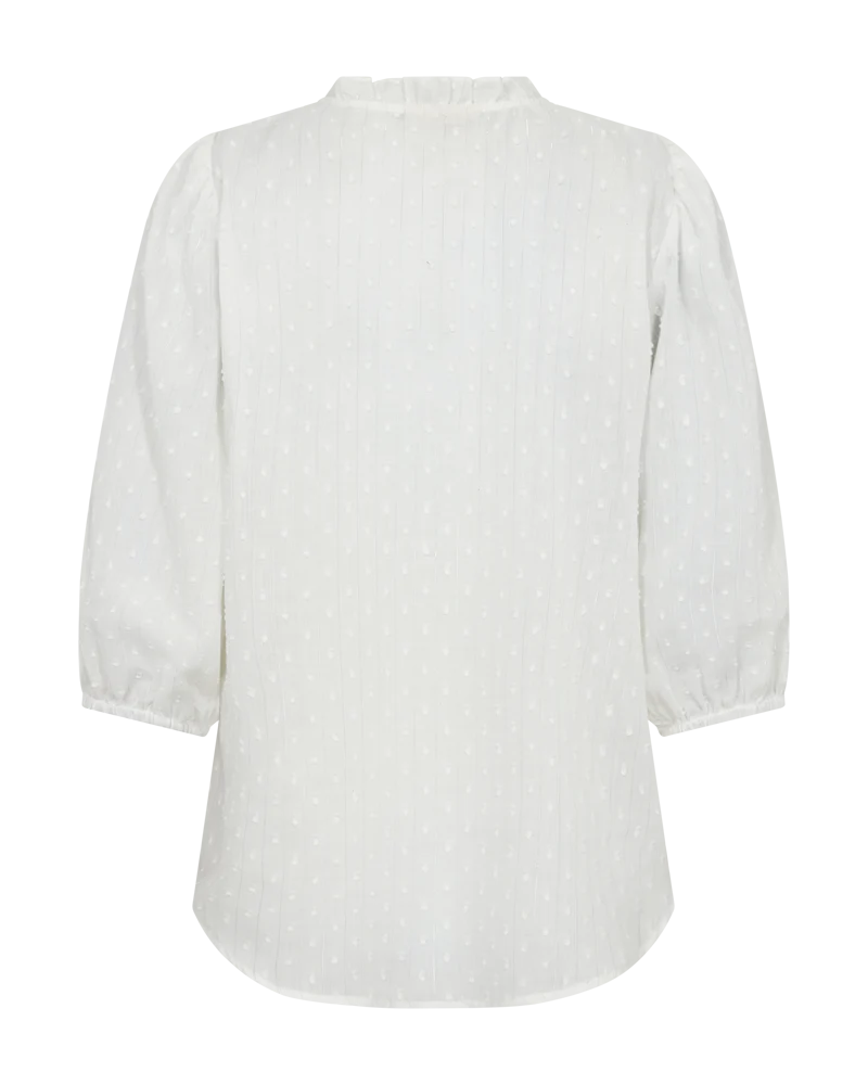 FQDINA – BLUSE MIT JACQUARDMUSTER - WEISS
