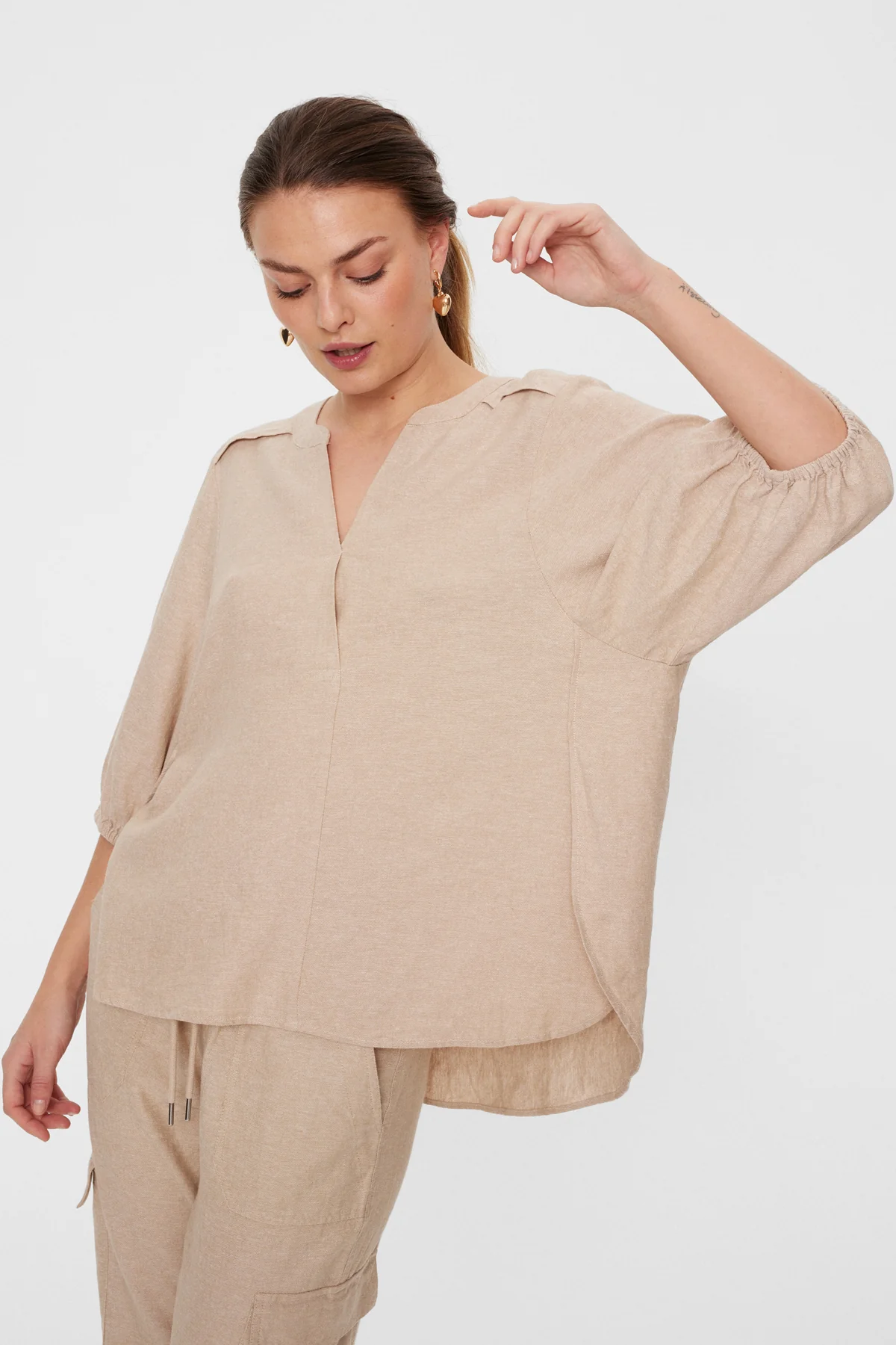 FQLAVA – LEINENBLUSE - BEIGE