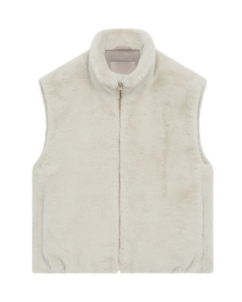 FQFONY - WESTE AUS KUNSTFELL - BEIGE