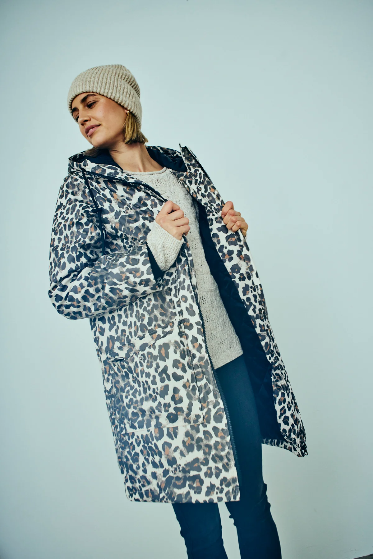 FQRAIN – WASSERDICHTE REGENJACKE - SCHWARZ UND  BEIGE