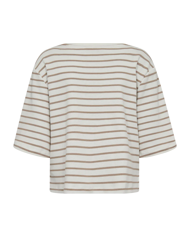 FQMILA - T-SHIRT - WEISS UND BRAUN