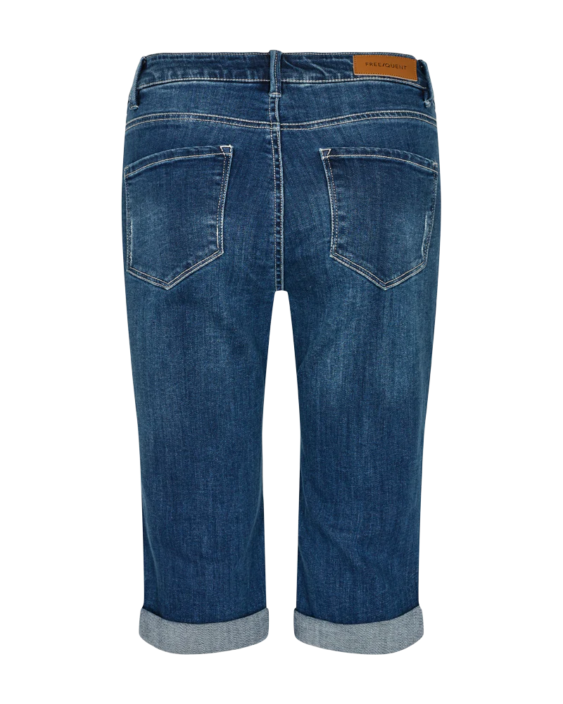 FQAMIE – KNIELANGE SHORTS AUS DENIM - BLAU