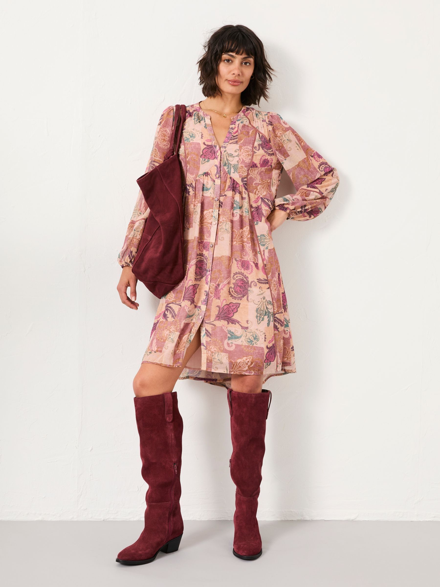 Steph Rose Pink Patched Chintz Petite Dress