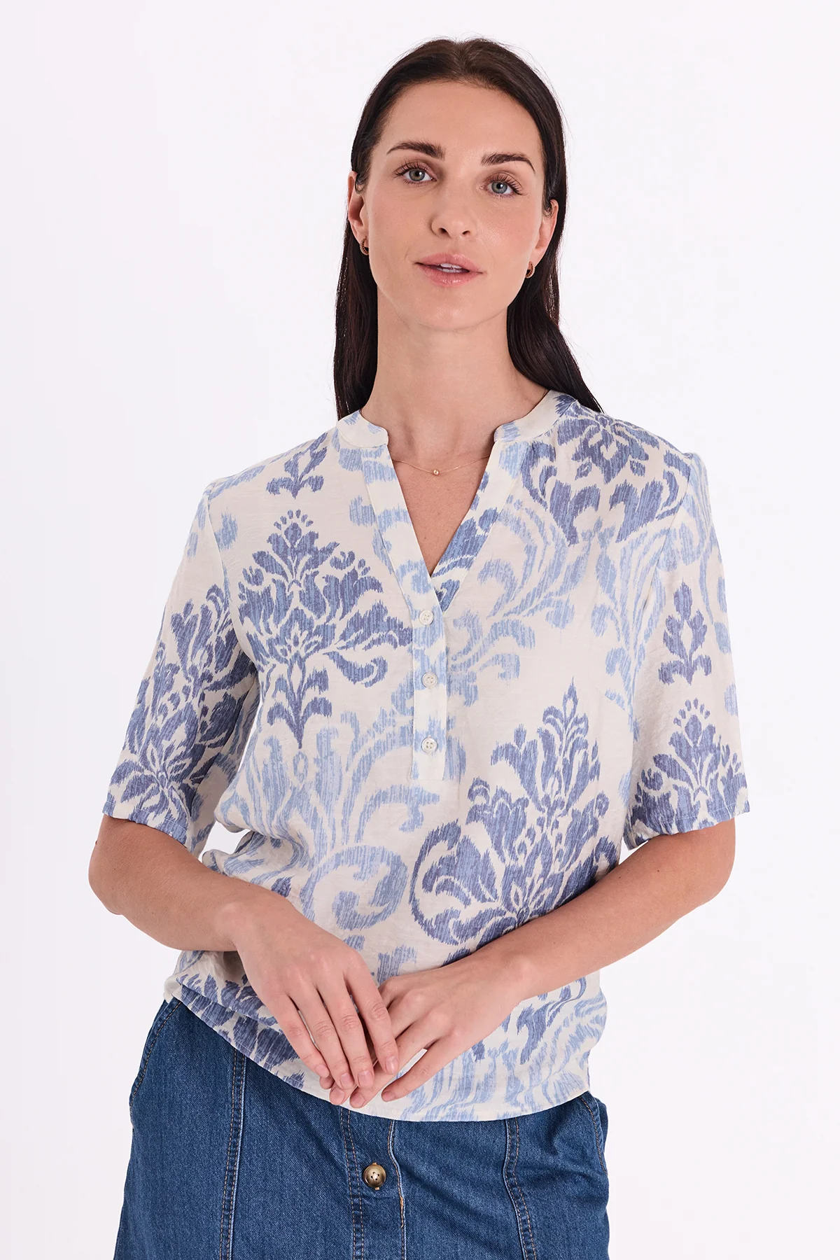 FQVESPA - BLUSE - WEISS UND BLAU
