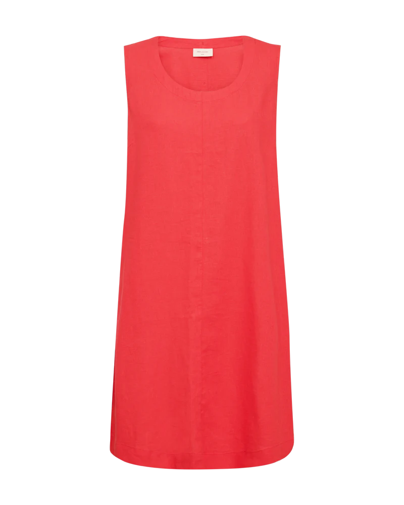 FQLAVA - LEINEN KLEID - ROT