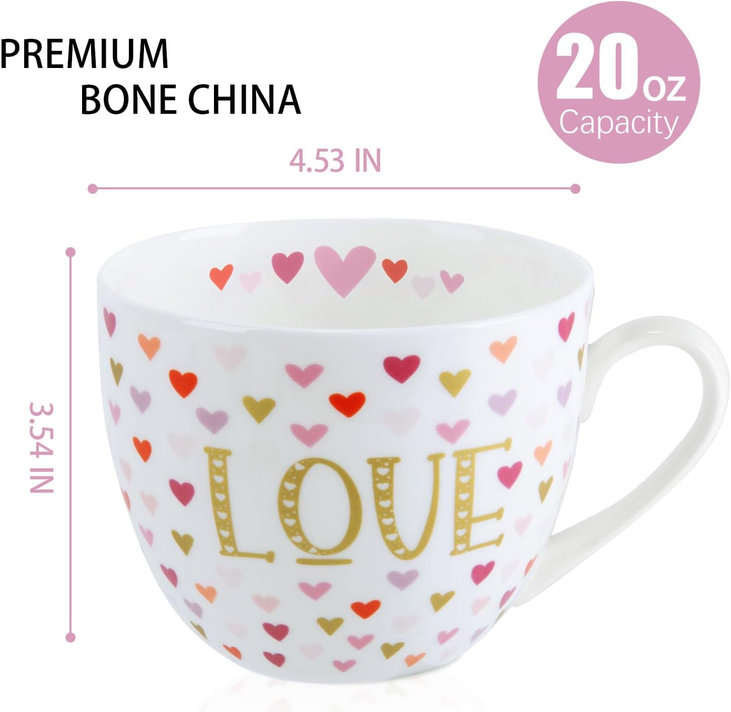 LOVE Heart Coffee Mug - 20 oz