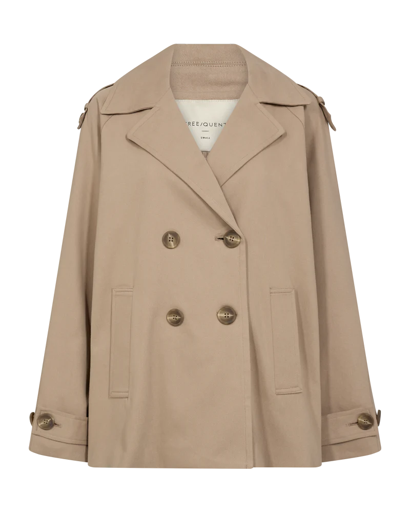 FQNORTHY - KURZER TRENCHCOAT - SAND