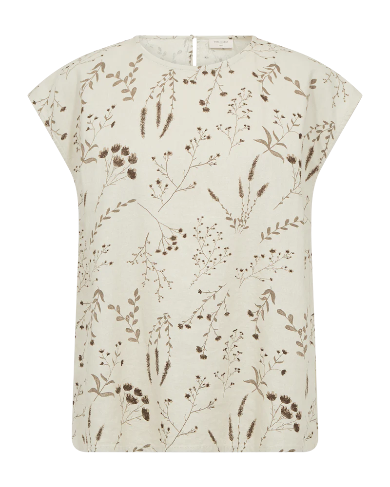 FQLALUNA - BLUSE MIT BLUMENPRINT - BEIGE