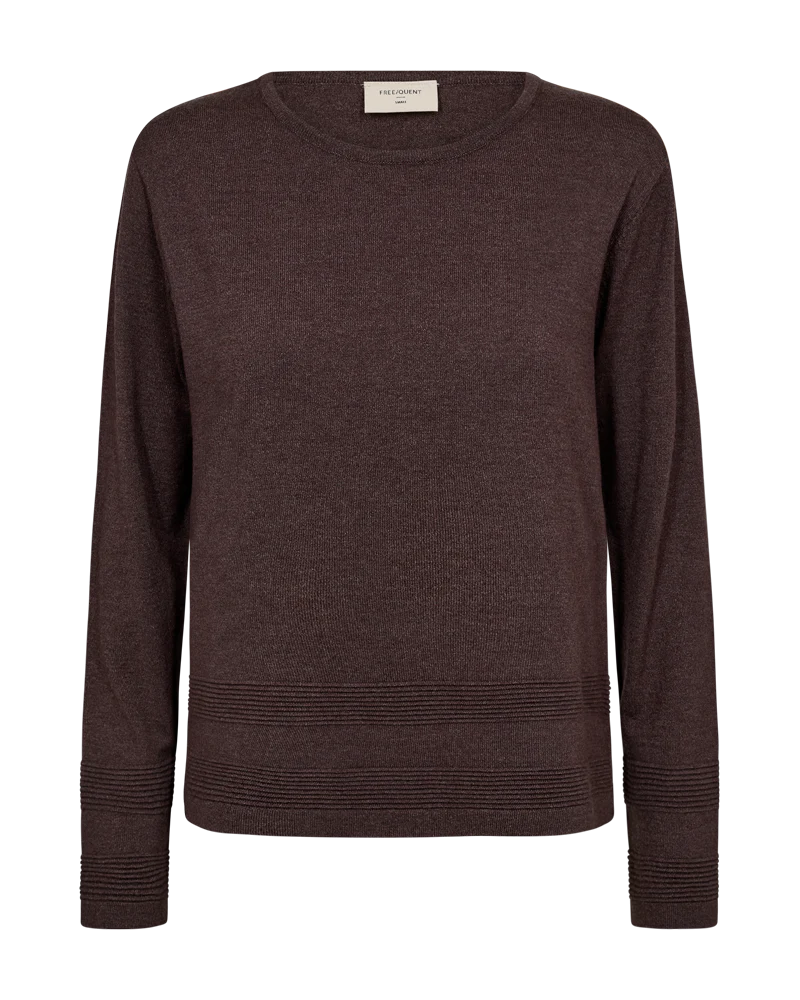 FQFLOW – FEINSTRICK-PULLOVER - BRAUN